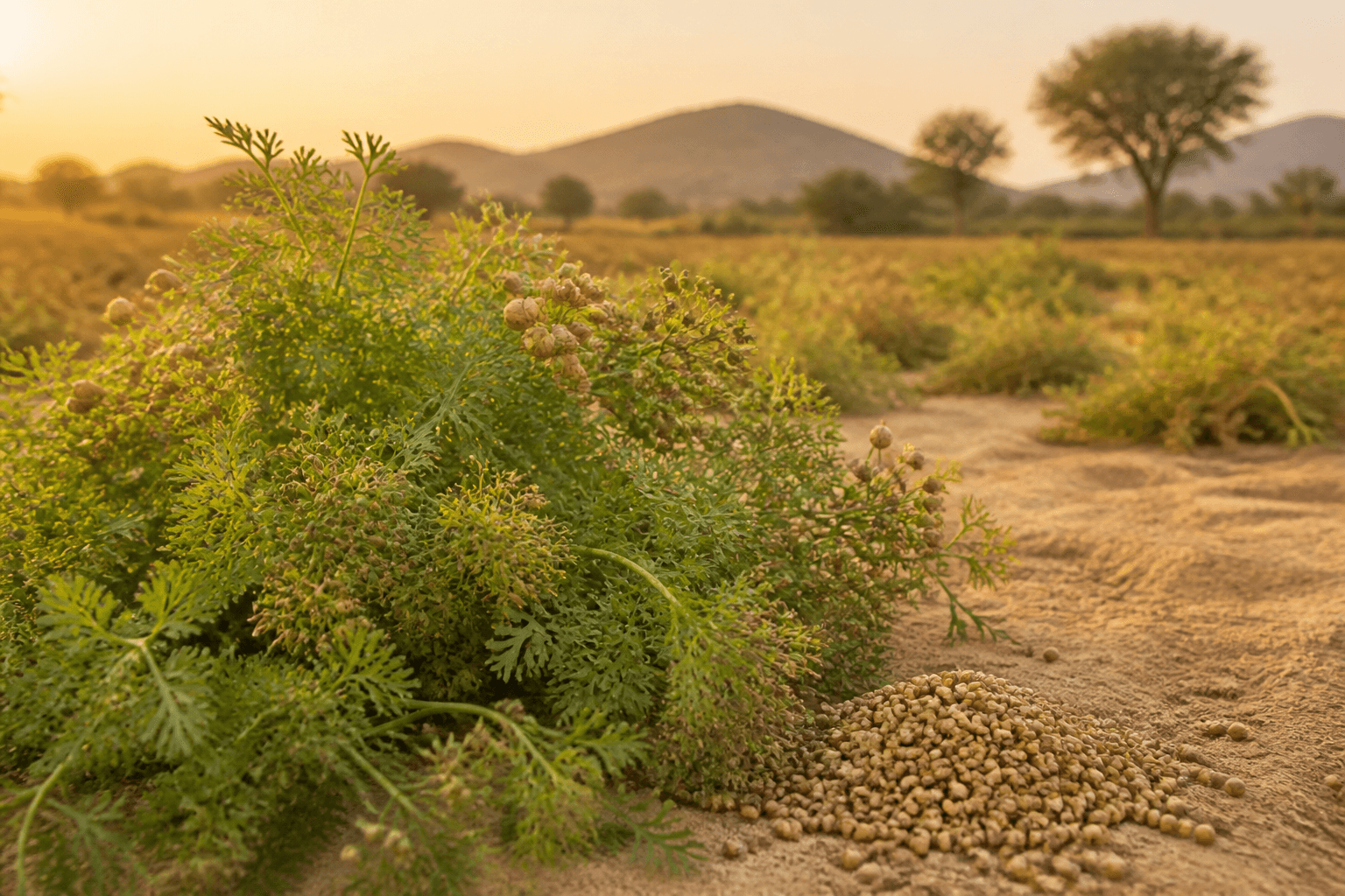 Coriander growing in Rajasthan